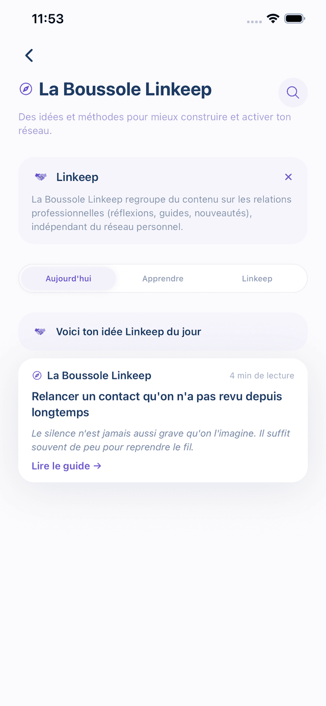 La Boussole, idée du jour