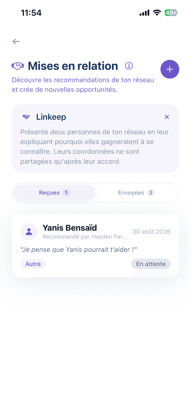 Mises en relation reçues